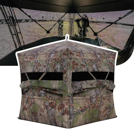 Barronett Blinds Grandview Hub Blind with View-Through Fabric Backwoods Camo