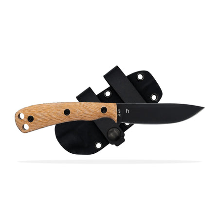 Shield Arms Ascent Brown Fixed-Blade Knife 3-3/5 Inch Black Drop Point