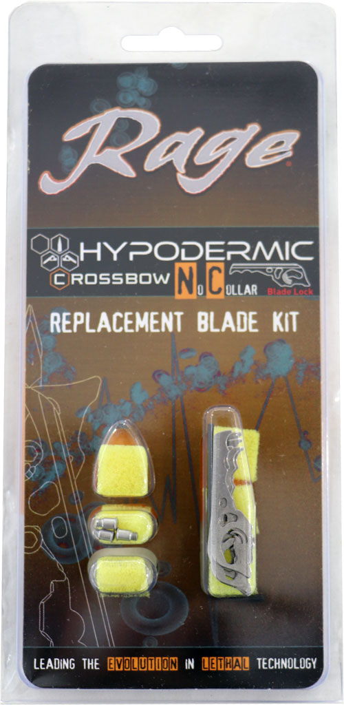 Rage Replacement Blades Hypodermic Crossbow Broadhead No-Collar