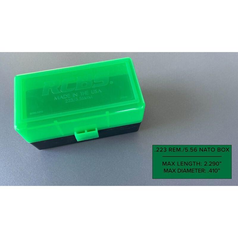 RCBS .223 Rem 5.56 NATO 50-Round Impact-Resistant Ammo Box