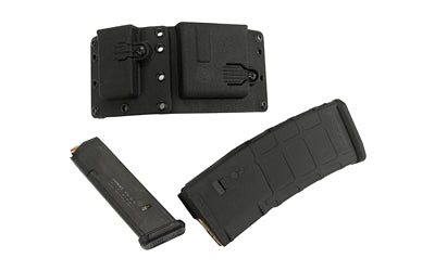 RCS Copia Combo AR-15 and Pistol Magazine Pouch, Rifle Mag Oriented in Front of Pistol Mag, Ambidextrous, Matte Black