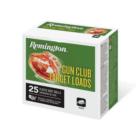 Remington 20 Gauge Shotgun Ammo Gun Club Target Loads 2.75 in 7/8 oz #8