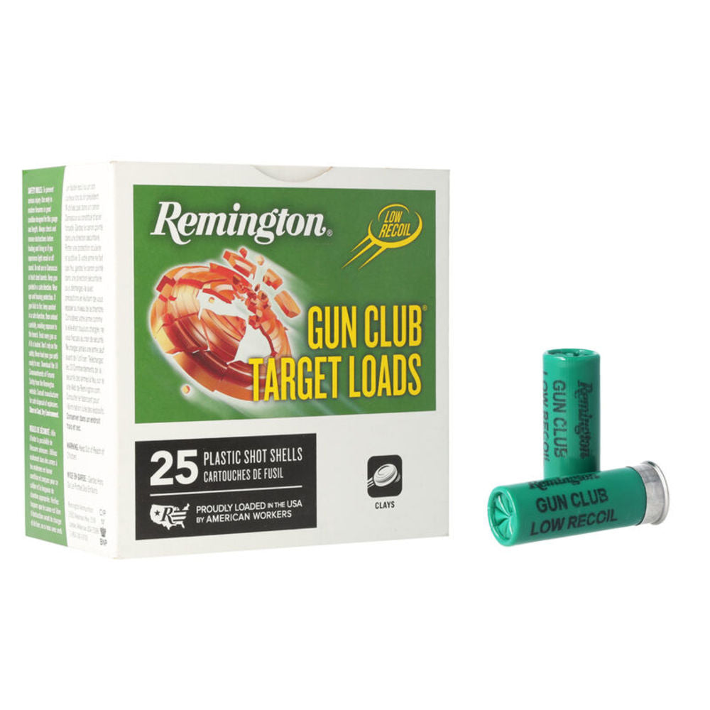 Remington 12 Gauge Shotgun Ammo Gun Club Target Loads 2.75 in 1 oz #8