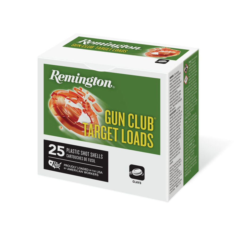Remington 12 Gauge Shotgun Ammo Gun Club Target Loads 2.75 in 1-1/8 oz #9
