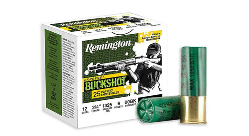 Remington 12 Gauge Shotgun Ammo Express 9 Pellets 2.75 in 1-1/8 oz 00 Buck