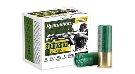 Remington 12 Gauge Shotgun Ammo Express 9 Pellets 2.75 in 1-1/8 oz 00 Buck