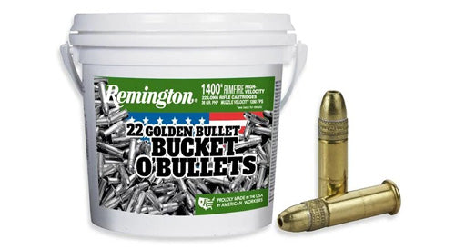 Remington .22 Long Rifle 22 Golden Bullet Bucket 36 grain Plated Hollow Point ammunition