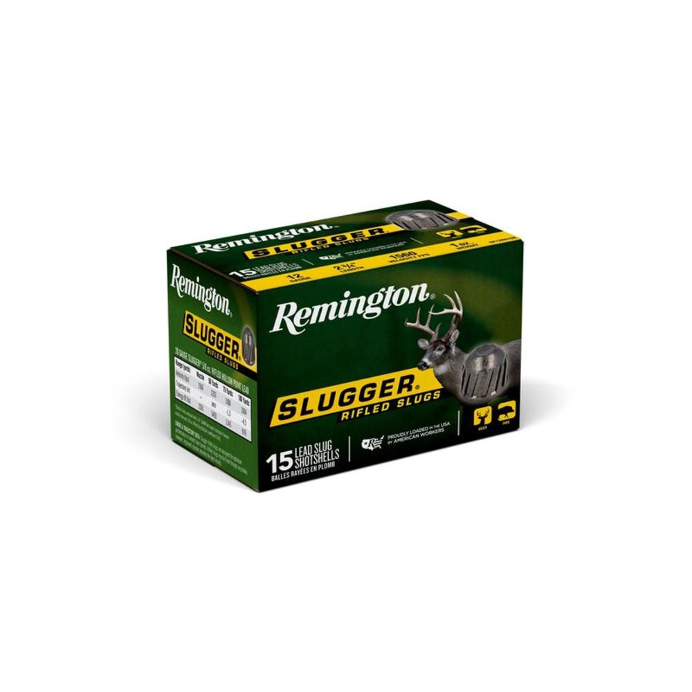 Remington 12 Gauge Shotgun Ammo Slugger Hunting Rifled Slug 2.75 in 1 oz Slug