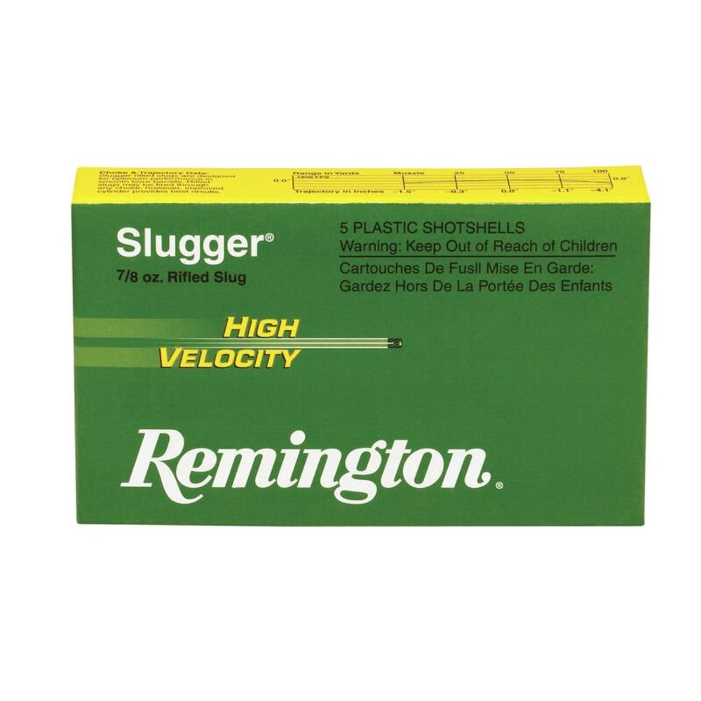 Remington 28604 Slugger High Velocity 12 Gauge 3" 7/8oz Rifled Slug 1875 fps 047700327303