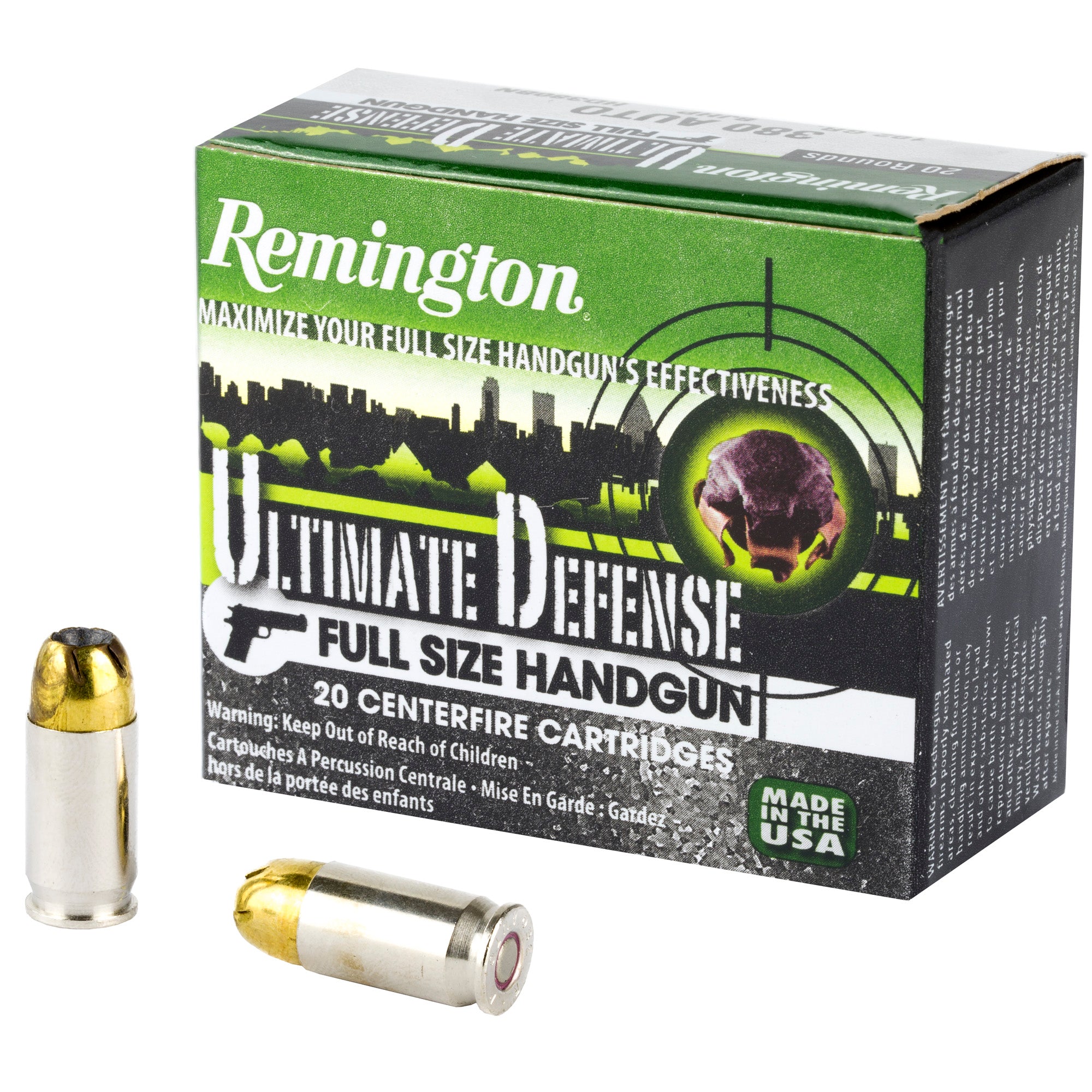 Remington Ultimate Defense Brass Jacket Hollow Point 102 Grain .380 ACP/Auto 940 fps 047700420202