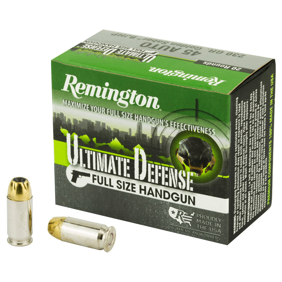 Remington Ultimate Defense Brass Jacket Hollow Point 230 Grain .45 ACP/Auto 875 fps 047700419800