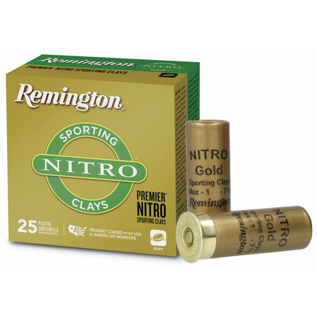 Remington 12 Gauge Shotgun Ammo Premier Nitro Gold Sporting Clay 2.75 in 1 oz #7.5
