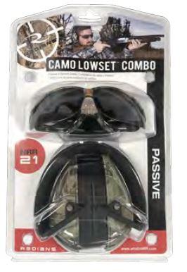 Radians Shooting Combo Lowset Camo Ear Muff and Outback Clear Lens Eyewear Set