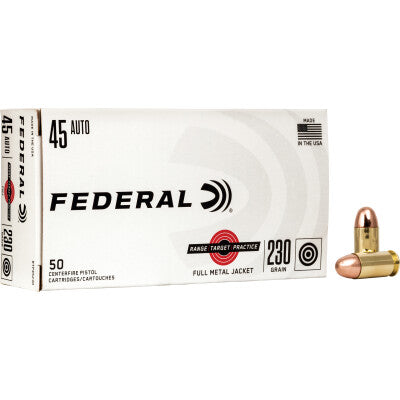 Federal .45 ACP/Auto Range & Target 230 grain Full Metal Jacket ammunition