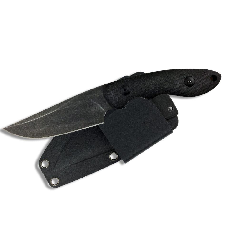 ABKT Elite Shadow Predator Fixed Blade 3.5 Inch Drop Point Knife D2 Steel Black G10