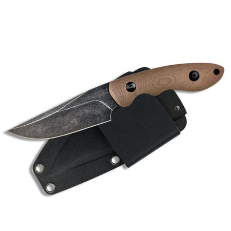 ABKT Elite Shadow Predator 3.5" Drop Point Fixed Blade Brown G10 Handle