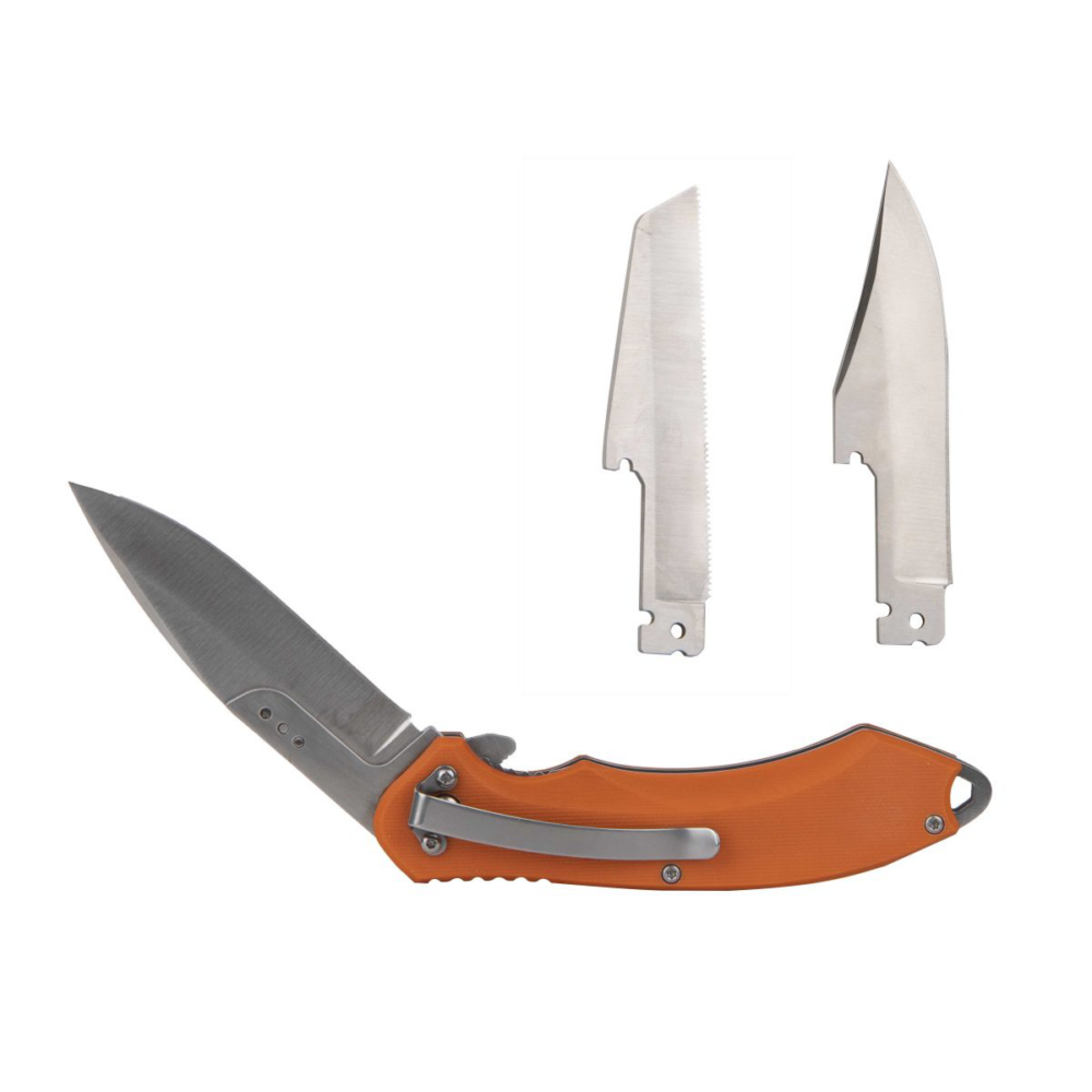 ABKT Elite Triplex Switch Folder Knife Orange G10 Handle 4-1/4" Blades