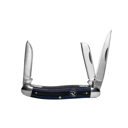 ABKT Cattleman Cowhand Stockman Series 3-Blade Folding Knife Blue
