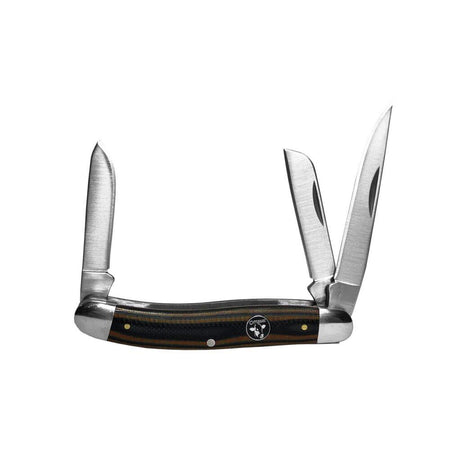 ABKT Cattleman Stockman 3-Blade Folding Knife Brown Cowhand Series