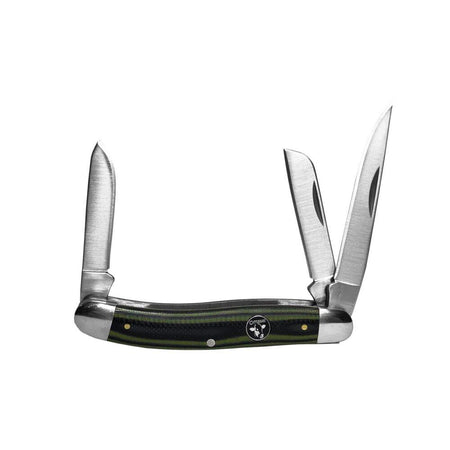 ABKT Cattleman Stockman 3-Blade Folding Knife Green Cowhand Series