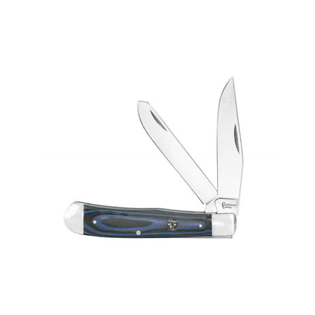 ABKT Cattleman Trapper Cowhand 2-Blade Knife Blue G10