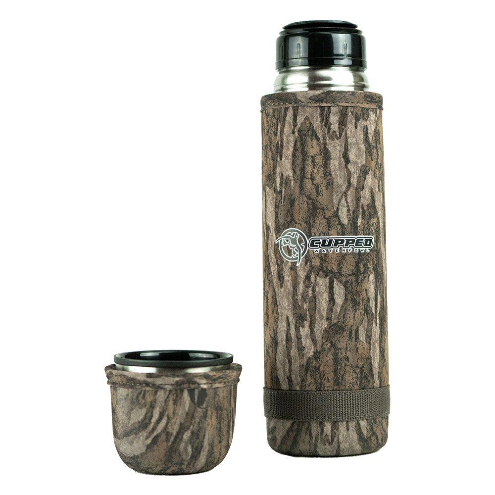 Cupped 25 oz Hot Cold Insulated Thermos Mossy Oak Bottomland Camo