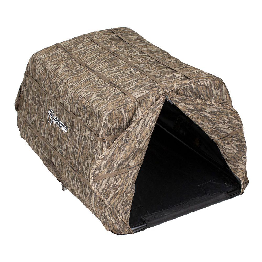 Cupped Waterfowl Dog Blind Mossy Oak Bottomland Lightweight with Front and Back Entrance