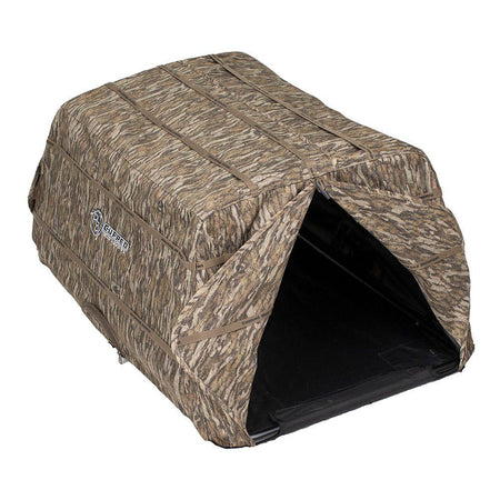 Cupped Waterfowl Dog Blind Mossy Oak Bottomland Lightweight with Front and Back Entrance