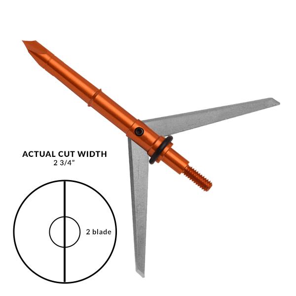 Dead Ringer Super-Freak Extreme Broadhead 2 Blade 100 Grain Front-Deploy 3/ct
