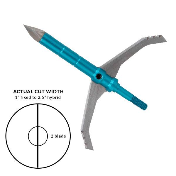 Dead Ringer Great White Hybrid Broadhead Blue 100/125 Grain 2.5" Exit Wound