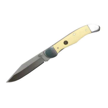 ABKT Roper LL Pecos 3" Clip Point Folding Pocket Knife Yellow Delrin Handle