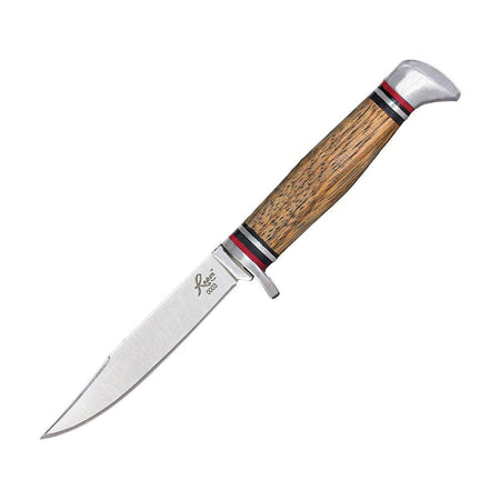 Roper Knives Deadwood Jr. Fixed Blade Knife Zebra Wood 3.25 Inch Clip Point