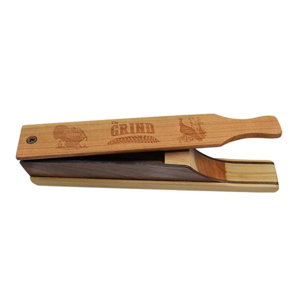 The Grind Old Wet Hen Turkey Box Call Cherry/Walnut/Poplar No Chalk Required