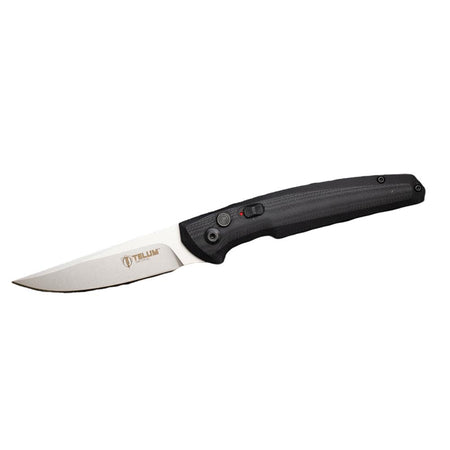 Telum Glaive Push-Button Automatic Folding Knife 4" D2 Steel Black