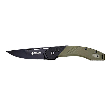Telum Scorch OD Green Tactical Push-Button Automatic Folding Knife 3.5 Inch