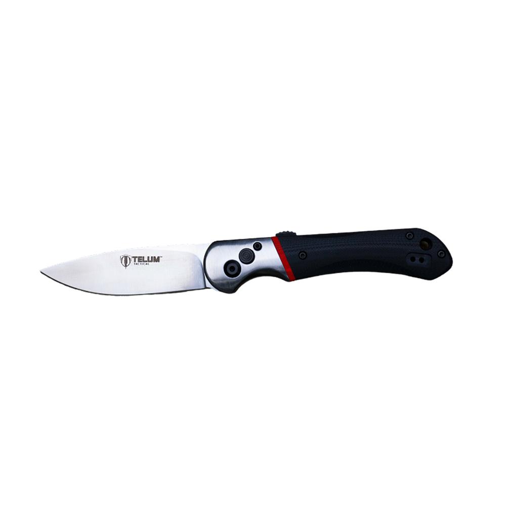 Telum Tremor Tactical Automatic Knife Black G10 Handle 3.5" Drop Point S35V