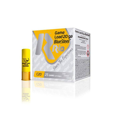 Rio Ammunition 20 Gauge Shotgun Ammo Game Load BlueSteel 2.75 in 7/8 oz #4