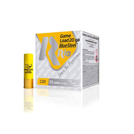 Rio Ammunition 20 Gauge Shotgun Ammo Game Load BlueSteel 2.75 in 7/8 oz #4