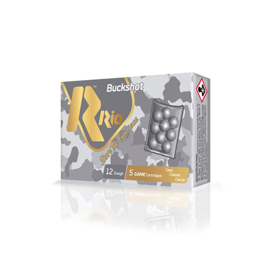 Rio Ammunition 12 Gauge Shotgun Ammo Royal Buck 21 Pellets 2.75 in 1 oz #4 Buck