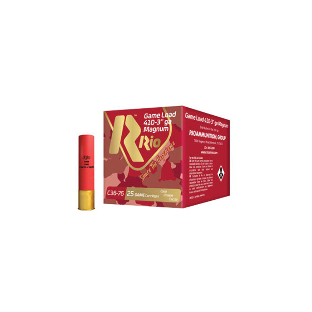 Rio Ammunition .410 Bore Shotgun Ammo Game Load Heavy Field 3 in 11/16 oz #8