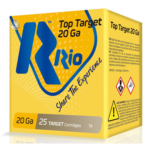 Rio Ammunition 20 Gauge Shotgun Ammo Top Target 2.75 in 7/8 oz #8