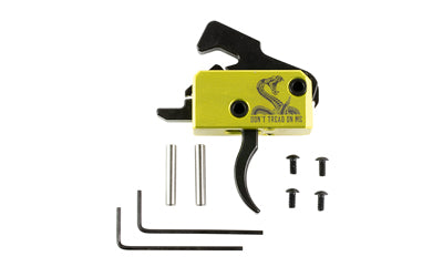 Rise Armament Super Sporting Trigger RA-140, Don't Tread On Me, AR-15, 3.5-lb Pull, Curved Blade, Gold RA-140-DTOM2