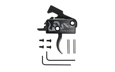 Rise Armament RA-140 Join or Die Special Edition Curved Trigger, Anodized Black, Anti-Walk Pins Included