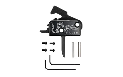 Rise Armament RA-140F Join or Die Special Edition Flat Trigger, Anodized Black, Anti-Walk Pins Included