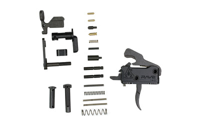 Rise Armament Rave 140 AR-15 Trigger & Lower Parts Kit, Single Stage, 3.5-lb Pull, Anti-Roll Pins, Black T017-12003