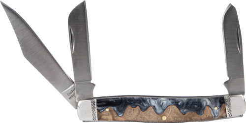 ABKT Roper Lahar Series 3.25" Three-Blade Stockman Knife Wood Resin Handle