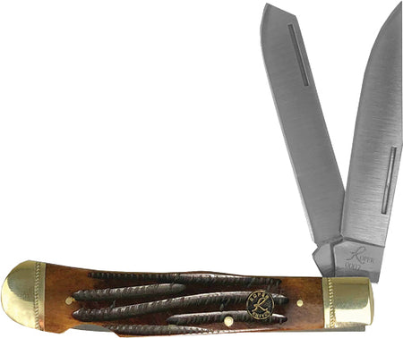 ABKT Roper Trapper Double Action Lockback 3.25" Carbon Steel Coffee Handle
