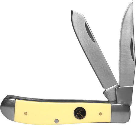 ABKT Roper Pecos Trapper Pocket Knife 2.5" Blade Cream Handles