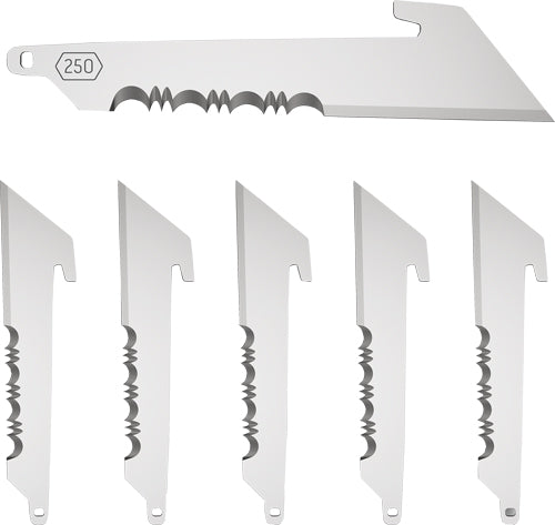 Outdoor Edge Utility 2.5" Black Serrated Replacement Blades 6-Pack