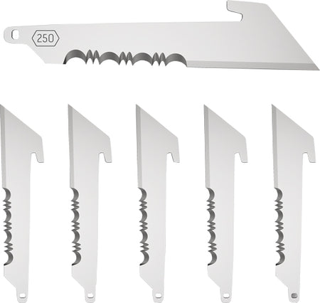 Outdoor Edge Utility 2.5" Black Serrated Replacement Blades 6-Pack